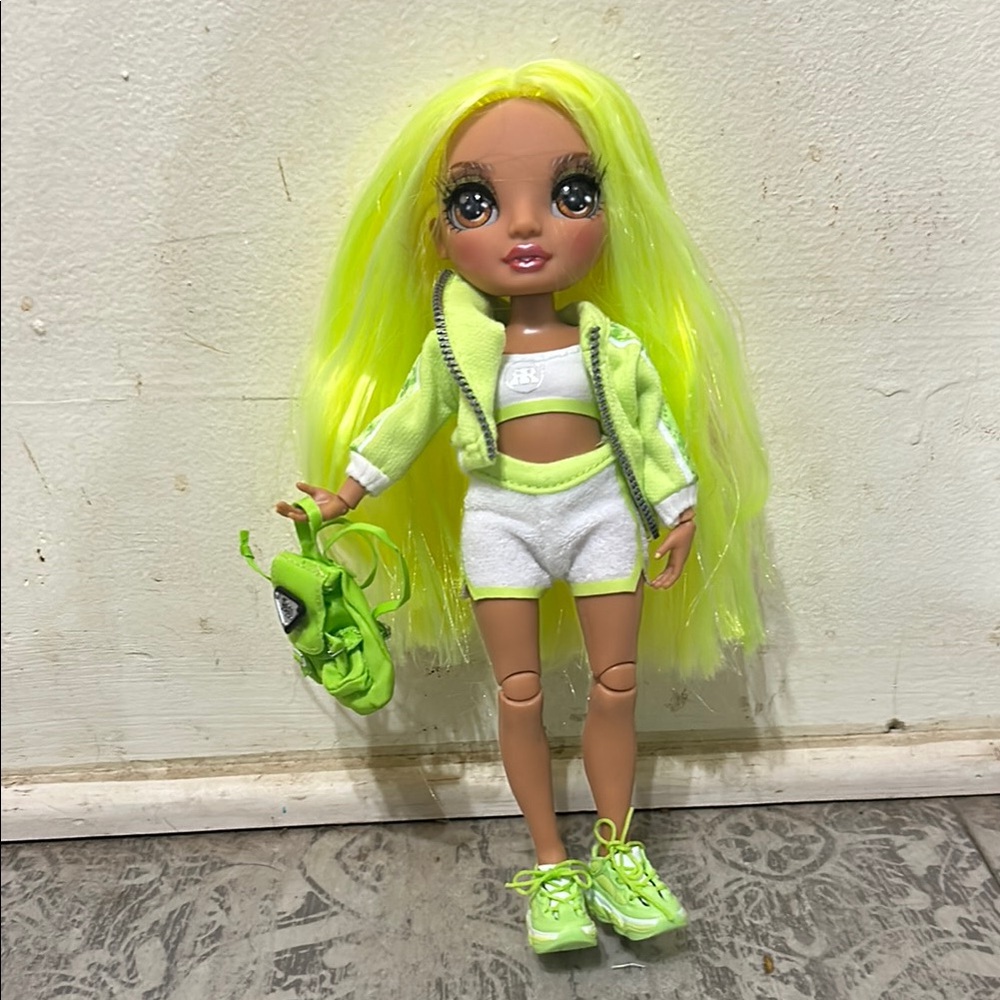 Stylish Neon Green Doll with Accessories